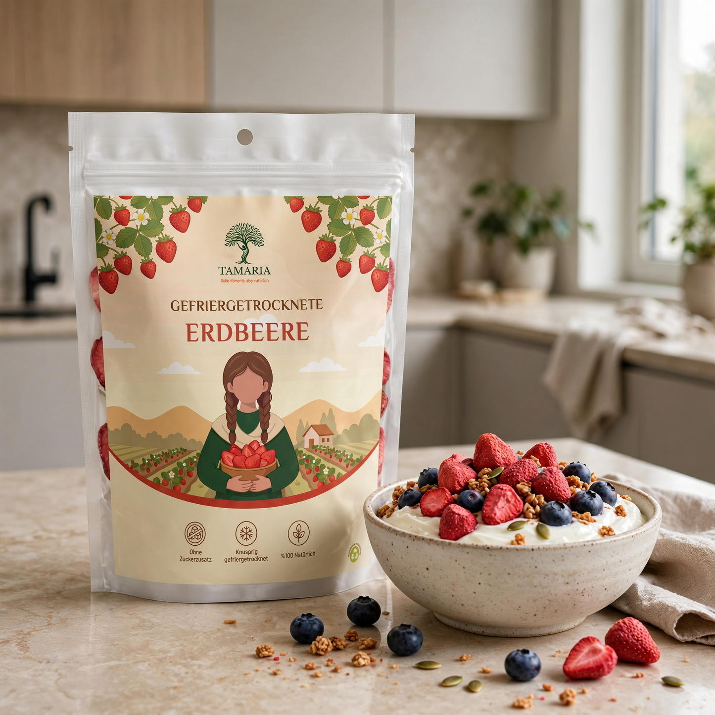 Tamaria Crunchies – Freeze Dried Fruits & Veggies - Erdbeere 100 g